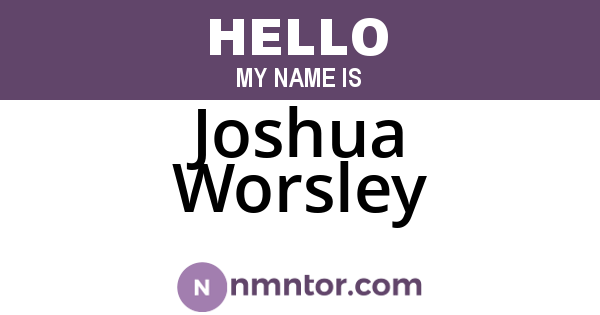 Joshua Worsley