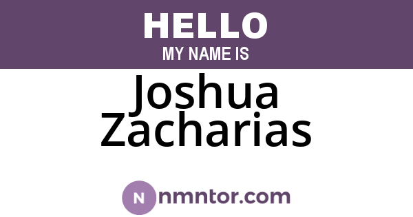 Joshua Zacharias
