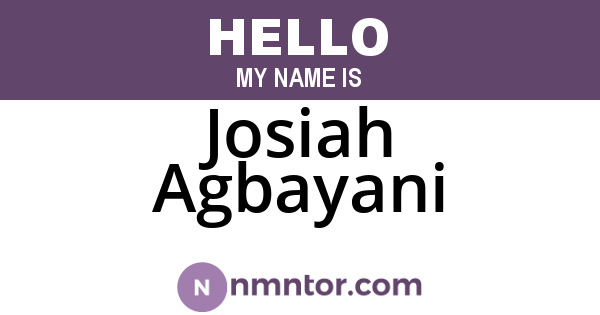 Josiah Agbayani