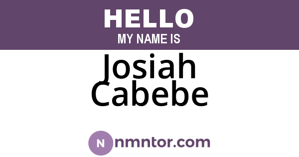 Josiah Cabebe