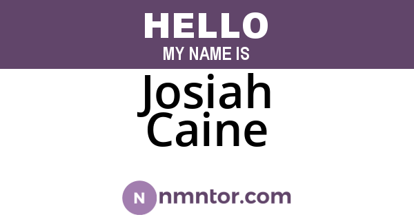 Josiah Caine