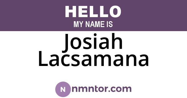 Josiah Lacsamana