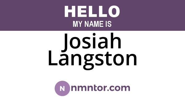 Josiah Langston