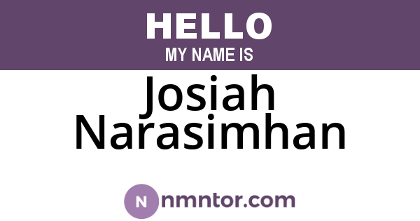 Josiah Narasimhan