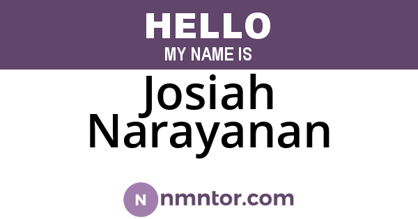 Josiah Narayanan