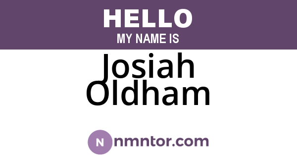 Josiah Oldham