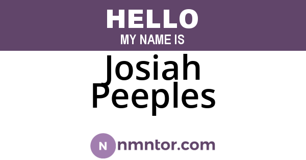 Josiah Peeples