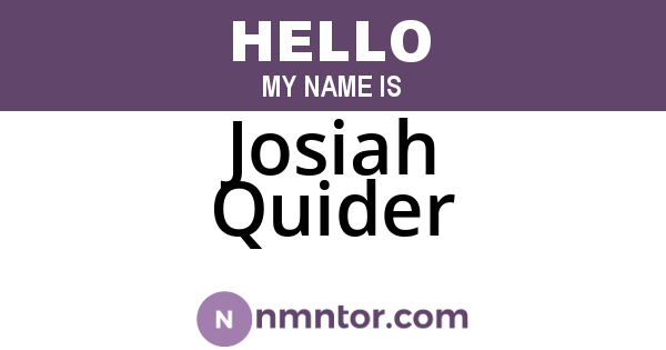 Josiah Quider