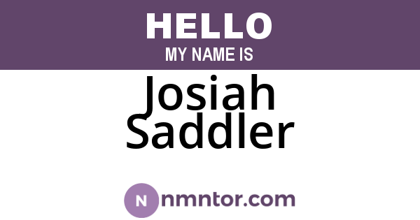 Josiah Saddler