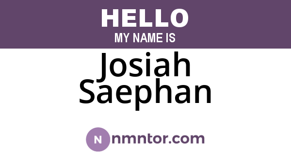 Josiah Saephan