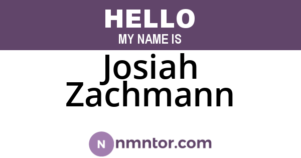 Josiah Zachmann