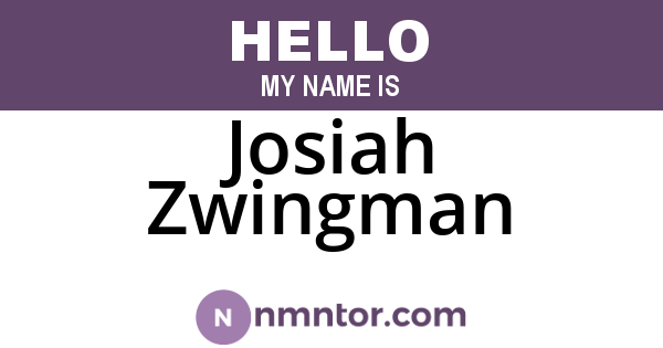 Josiah Zwingman