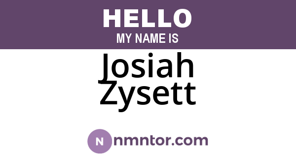 Josiah Zysett