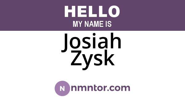 Josiah Zysk