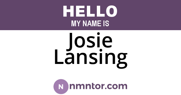 Josie Lansing