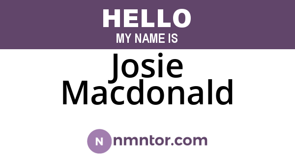 Josie Macdonald