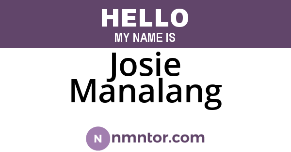 Josie Manalang