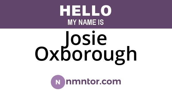 Josie Oxborough