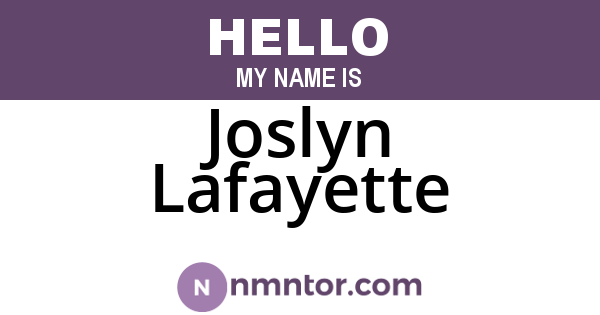 Joslyn Lafayette