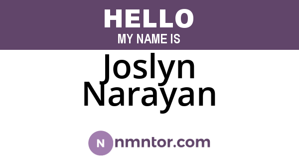 Joslyn Narayan