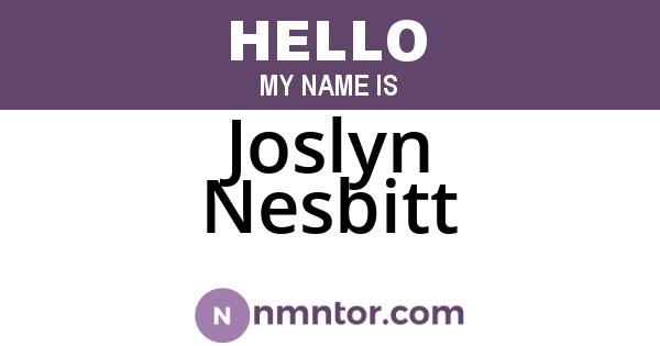 Joslyn Nesbitt