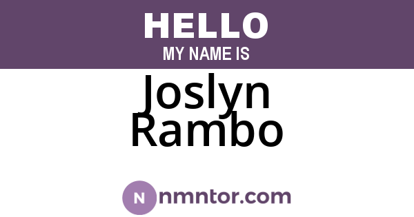 Joslyn Rambo
