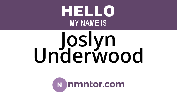 Joslyn Underwood