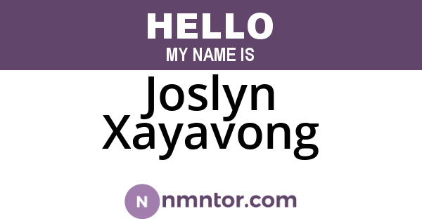 Joslyn Xayavong