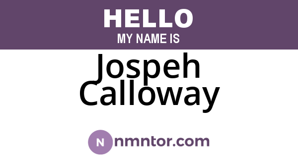 Jospeh Calloway