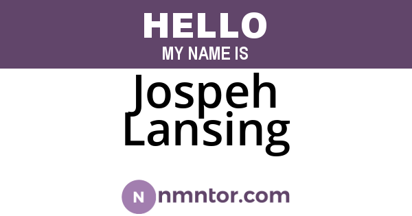 Jospeh Lansing