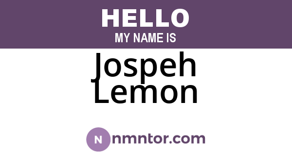 Jospeh Lemon