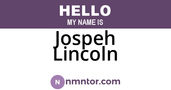 Jospeh Lincoln