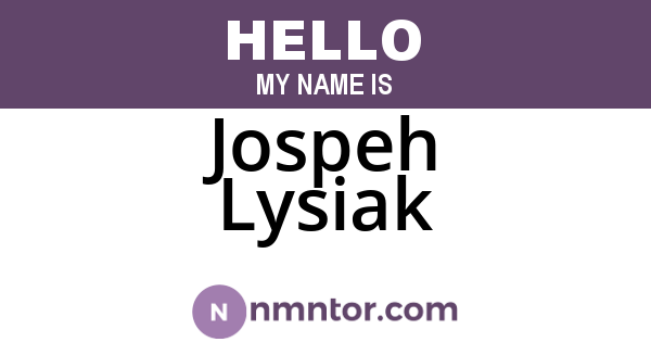 Jospeh Lysiak