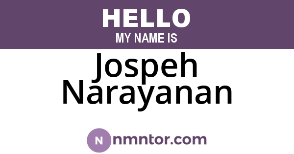 Jospeh Narayanan