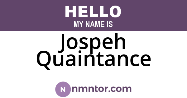 Jospeh Quaintance