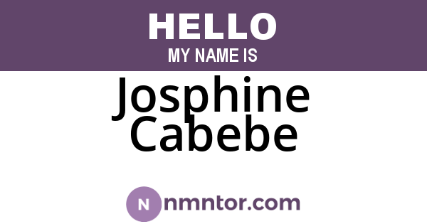 Josphine Cabebe