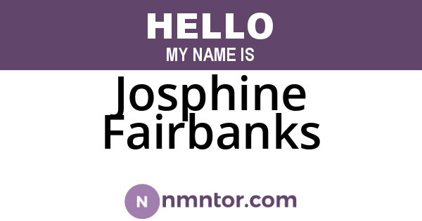Josphine Fairbanks