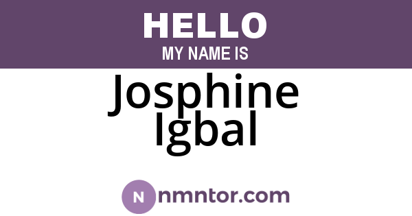Josphine Igbal