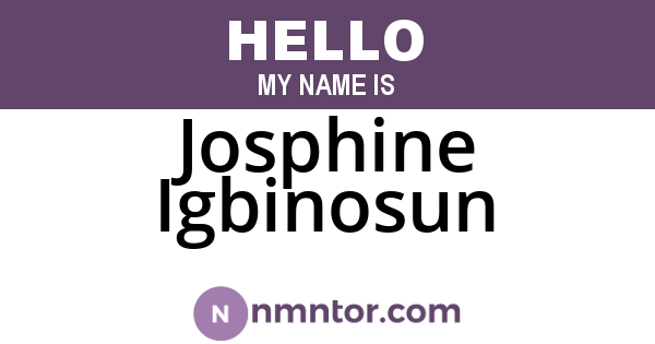 Josphine Igbinosun