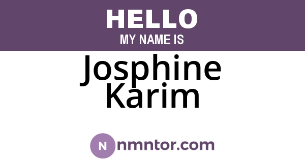 Josphine Karim