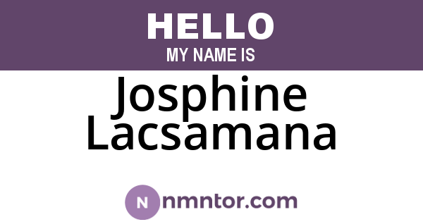 Josphine Lacsamana