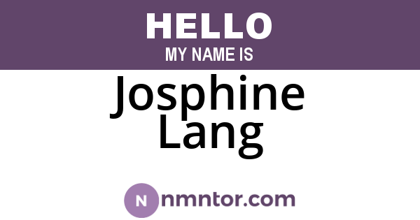 Josphine Lang