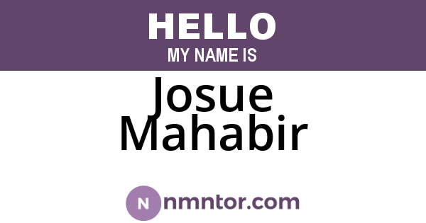 Josue Mahabir