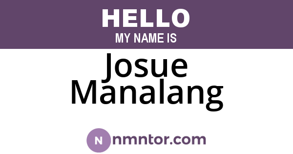 Josue Manalang