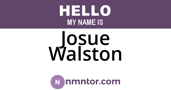Josue Walston