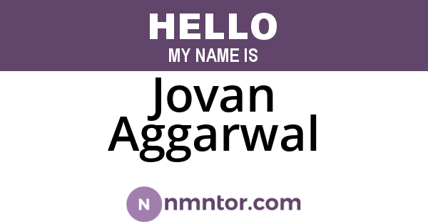 Jovan Aggarwal
