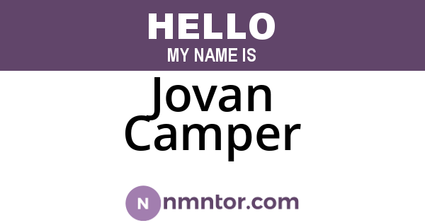 Jovan Camper