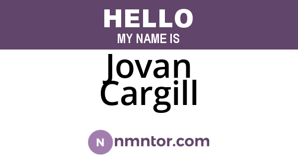 Jovan Cargill