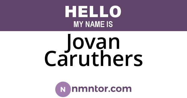 Jovan Caruthers