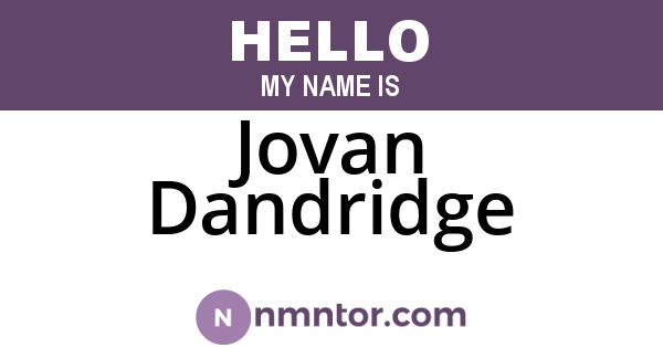 Jovan Dandridge